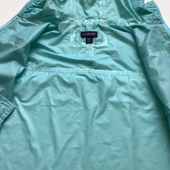LANDS’ END Turquoise Windbreaker Rain Jacket - Picture 2 of 10